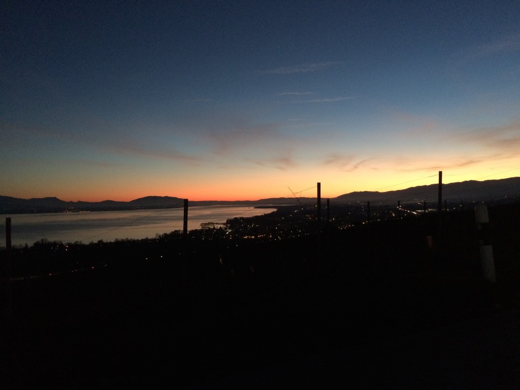 Sonnenuntergang auf dem Weg zum Chocolatier