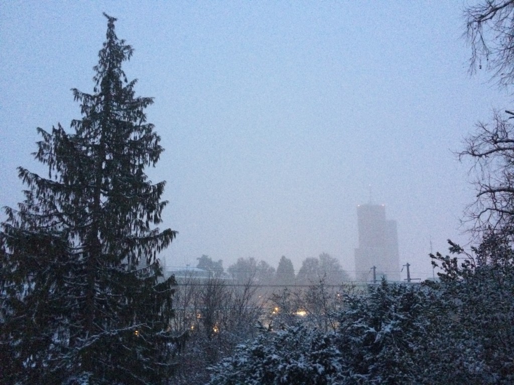 Red Tower im Schneegestöber